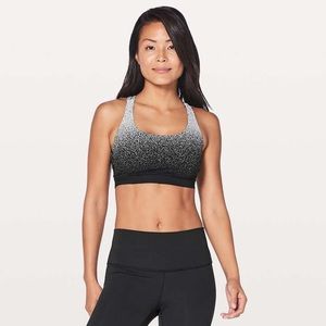 Lululemon Energy Bra Ombre Speckle Size 4 White/Black